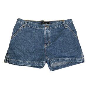 Calvin Klein Jeans Womens Denim Shorts Size 12 Blue Flap Pocket Side Slit Detail